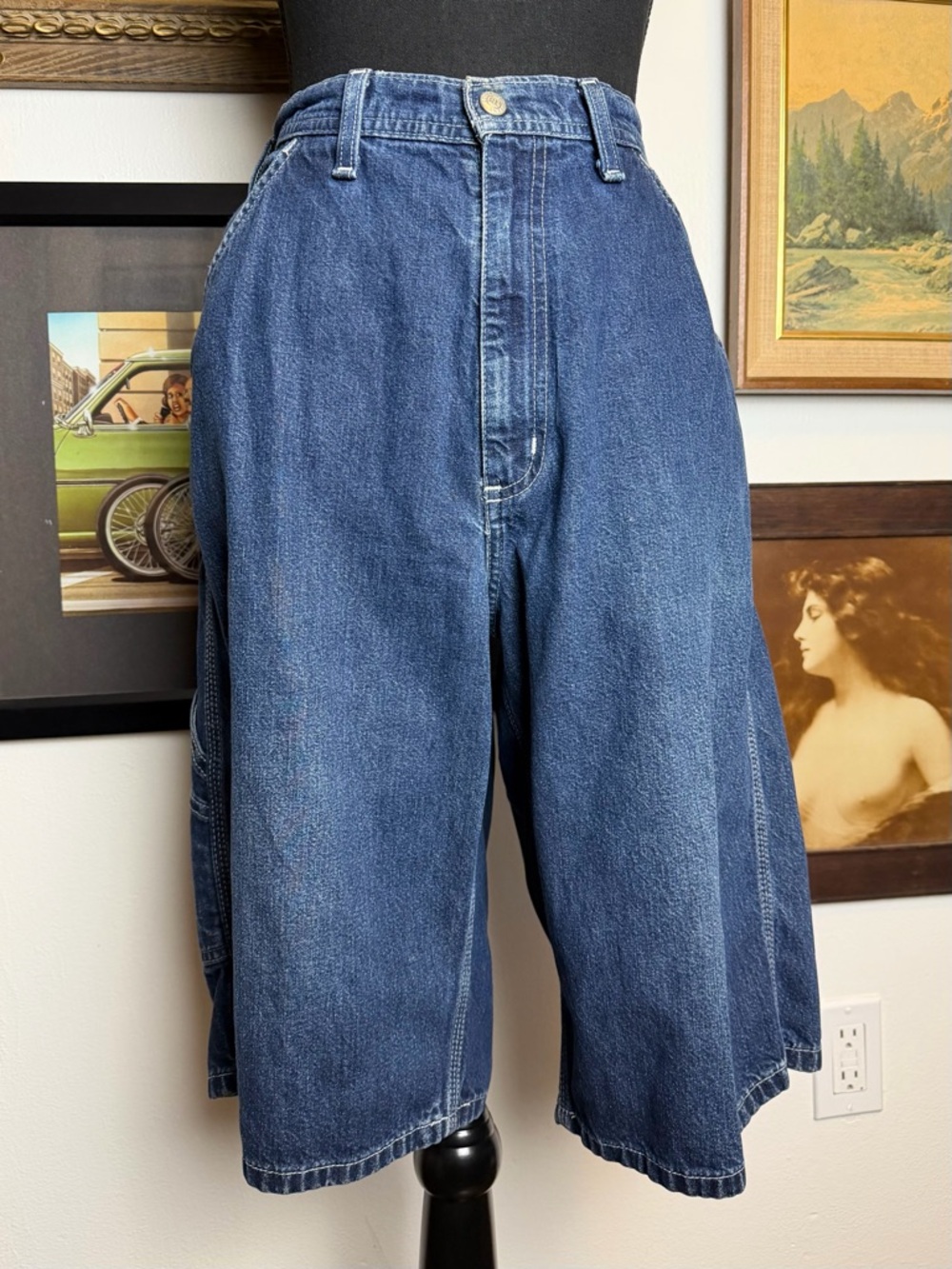 Y2K Ralph Lauren Polo Denim Carpenter Jorts  32 Waist - Picture 4 of 11